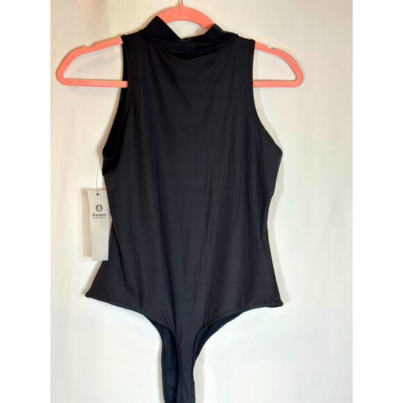 Mono b High Cowl Neck Sleeveless Bodysuit Black L - Picture 3 of 11